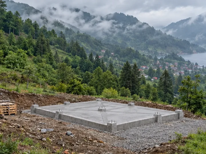 Ahşap bungalov yapım süreci: Dolu betonarme temel