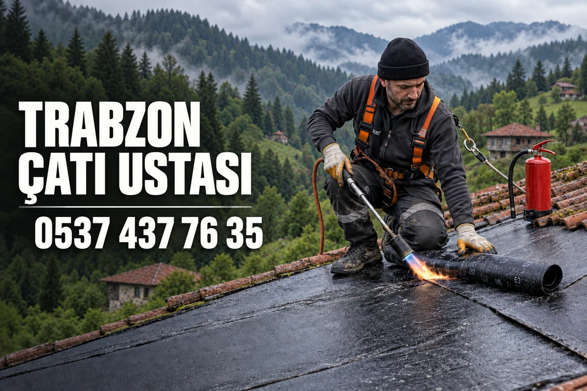 Trabzon ormanları üzerindeki köy evinde pürmüzle çalışan çatı ustası, telefon 0537 437 76 35